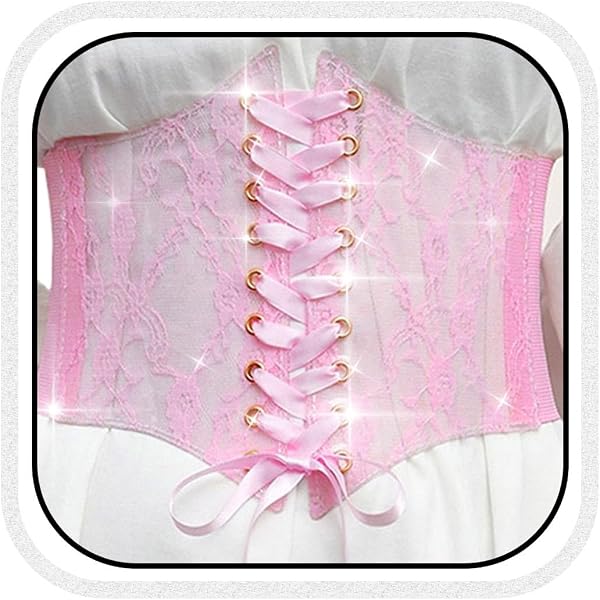 Women Wide Elastic Strap Corset Belt Bling High Waist Red  display picture 1