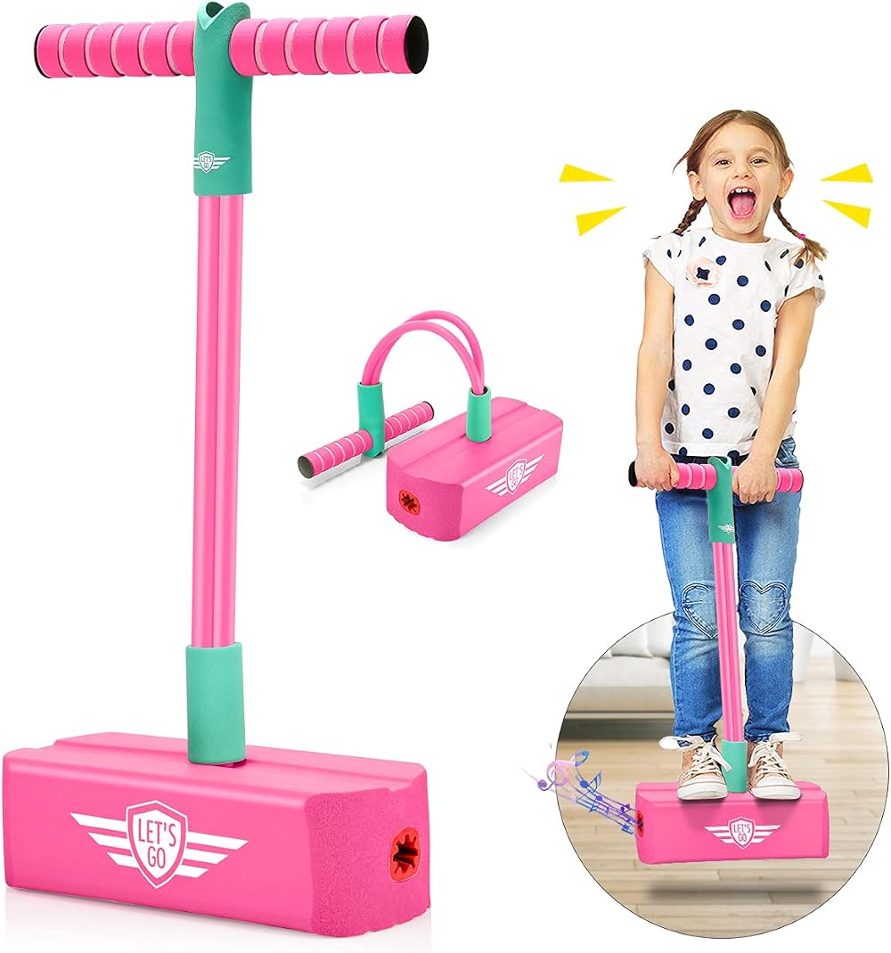 Toyzey Foam Pogo Jumper Toy for 3-12 Year Olds Rose Red