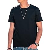 ZVX Men's Ice Silk T-Shirt, Quick Dry Casual Shirt, Classic Men's Solid Color T-Shirt Large Black