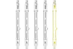 Jaenmsa R7S Halogen Bulbs 500W 120V, R7S T3 118mm 500W Bulbs 4.6 Inch, J Type Double Ended Halogen Light Bulbs for Work,Security,Landscape Lights,Dimmable,5 Pack