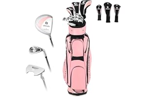ULTIMATE Women's Complete Golf Club Set, 9/11pcs Right Handed Ladies Golf Clubs Set w/ 460cc Alloy Driver, #3 Fairway Wood, Hybrid, #6/#7/#8/#9/#P Irons & Putter