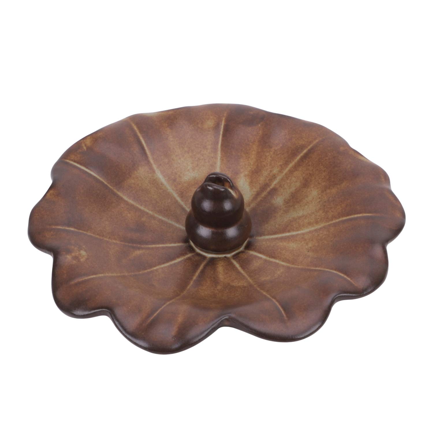 IPENNY Incense Holder Stick Ceramic Handmade Artistic Incense Burner Decorative Flower Ash Catcher Buddhist Round Plate (G style)