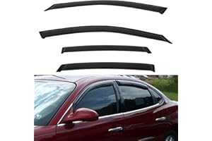 LQQDP 4pcs Window Visors Compatible with 2005-2009 Buick Lacrosse Front+Rear Smoke Tint Sun/Rain Guard Outside Mount Tape-On Vent 2006 2007 2008