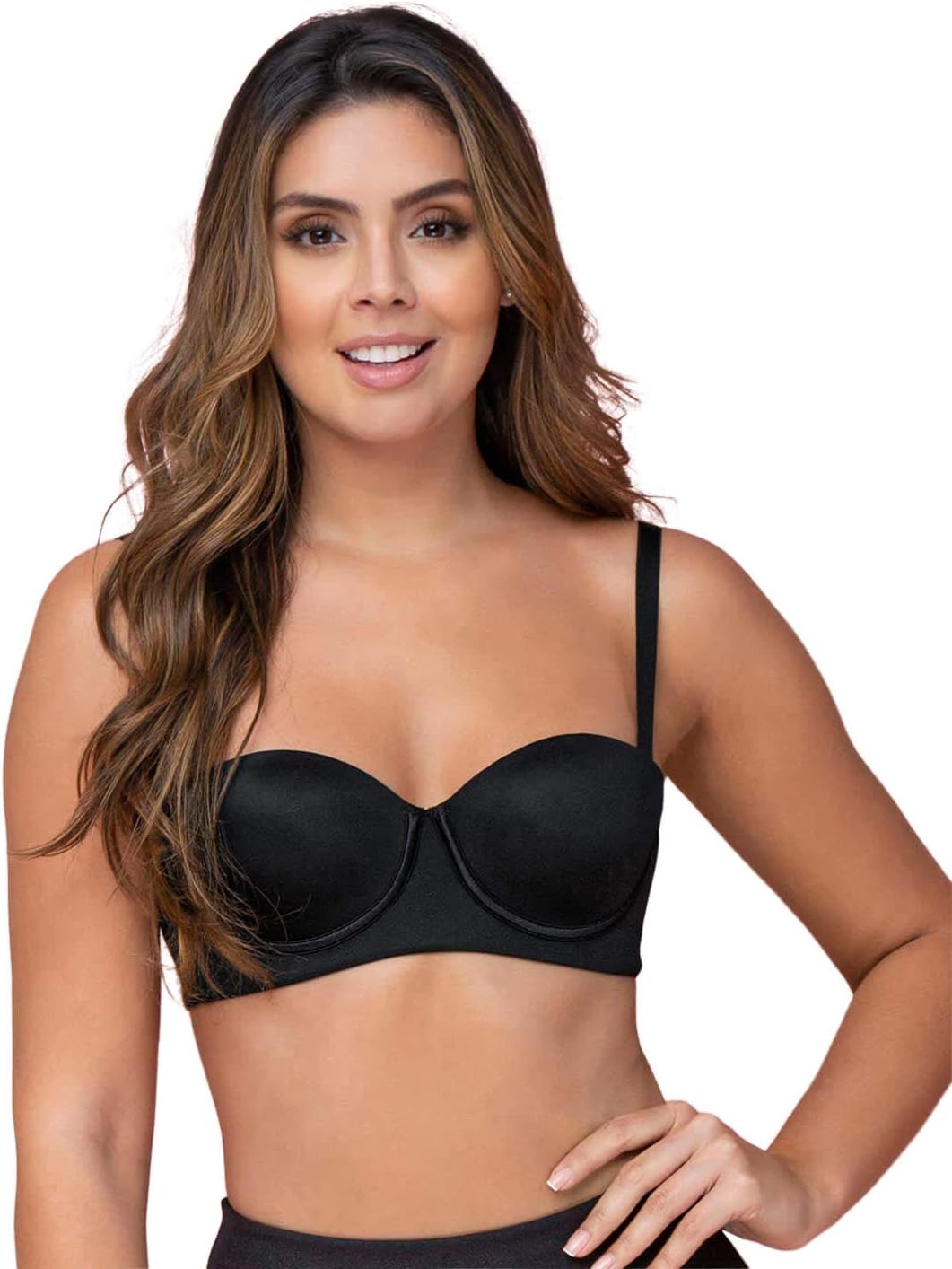 LeonisaStrapless Full Support Push Up Bra for Women - Bustier 360 Bras for Bigger Bust