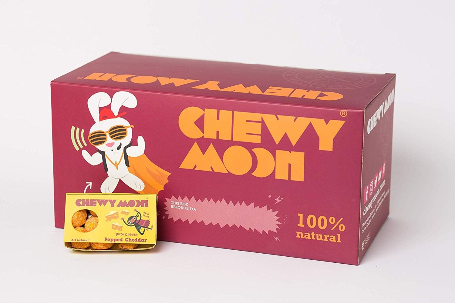 ChewyMoon - Healthy Snacks for Kids - Crunchy Cheese Snack (40 x 20g Multipack) - 100% Cheese - No Refined Sugar or Additives