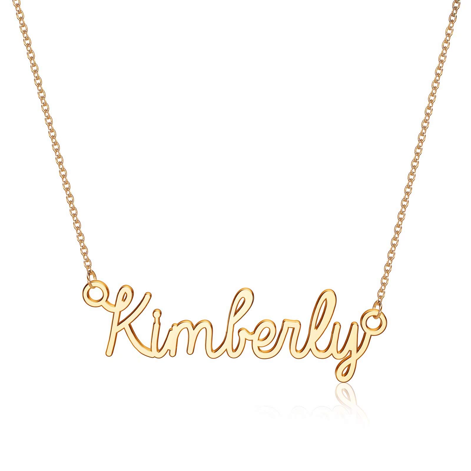 Turandoss Kimberly Necklace, 14K Gold Plated Name