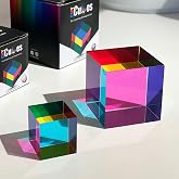 CMY Cubes Mini (30mm) - Cyan, Magenta &amp; Yellow Cube - Optical Color Cube - Teaches Subtractive Color Mixing - Educational, Scientific, Physics &amp; Kinetic Art Desk Object, STEAM