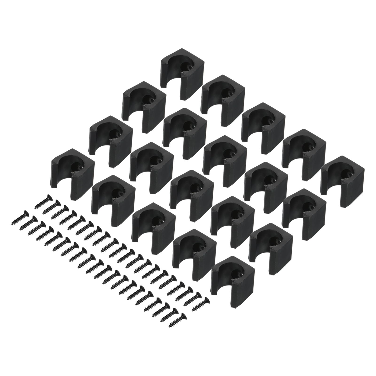 M METERXITY 20 Pack Billiards Cue Locating Clip Holder - Plastic Lightweight Pool Stick Clips, Wear-Resistant, Apply to Fishing Rod Pool Cue (14mm Dia, Black)