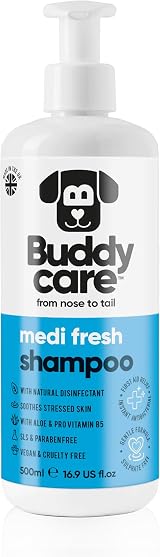 Buddycare Medi Fresh Dog Shampoo 500ml Deep Cleansing Aloe Vera Pro-Vitamin B5