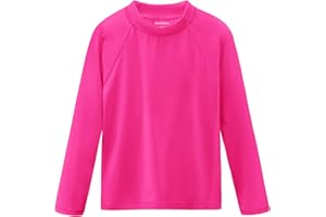 SMARASH Boys Rash Guard Swim Shirts Long Sleeve UPF 50+ Swimwear Toddler Kids Sun Protection SPF Water Surfing Swimming Shirts 0-16Y