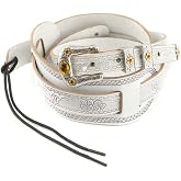 Gretsch Tooled Leather Vintage Style Guitar Strap, White