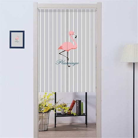 Amazon のれん 暖簾 縞模様のフラミンゴ 簡単 暖簾分け 洗濯可 65x90cm のれん オンライン通販