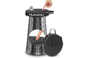 NUMANU 2025 Upgraded Padded Collapsible Stool, Max 620lbs 2.5"-18" H Adjustable Portable Folding Stool for Adults, Retractabl