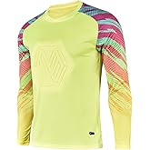 DRHOM Youth Boys Padded Protection Football Goalkeeper Jersey Long Sleeve Goalie Shirt Training Soccer Uniform