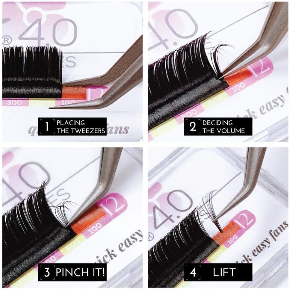 Noir Volume Lashes Easy Fan Lashes C curl 0.07 Mixed Russian Volume Self Fanning Eyelash Extensions, Black - Image 3