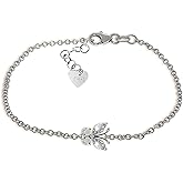 Galaxy Gold GG 14k White Gold Aquamarine Butterfly Bracelet