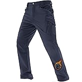 TACVASEN Men's Winter Work Pants Fleece Lined Tactical Snow Ski Pant Waterproof Insulated Cargo Hiking Trousers 9 Pocket