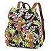 Vbiger Canvas Backpack for Women & Girls Boys Casual Book Bag Sports Daypack (Pineapple Black)