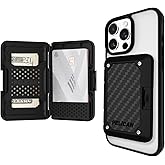 Pelican iPhone MagSafe Wallet with RFID Blocking - Military STD Snap-On Magnetic Phone Wallet for Cash and Phone Card Holder - Detachable Card Holder for iPhone Pro Max 17/16/15/14/13/12 - Black