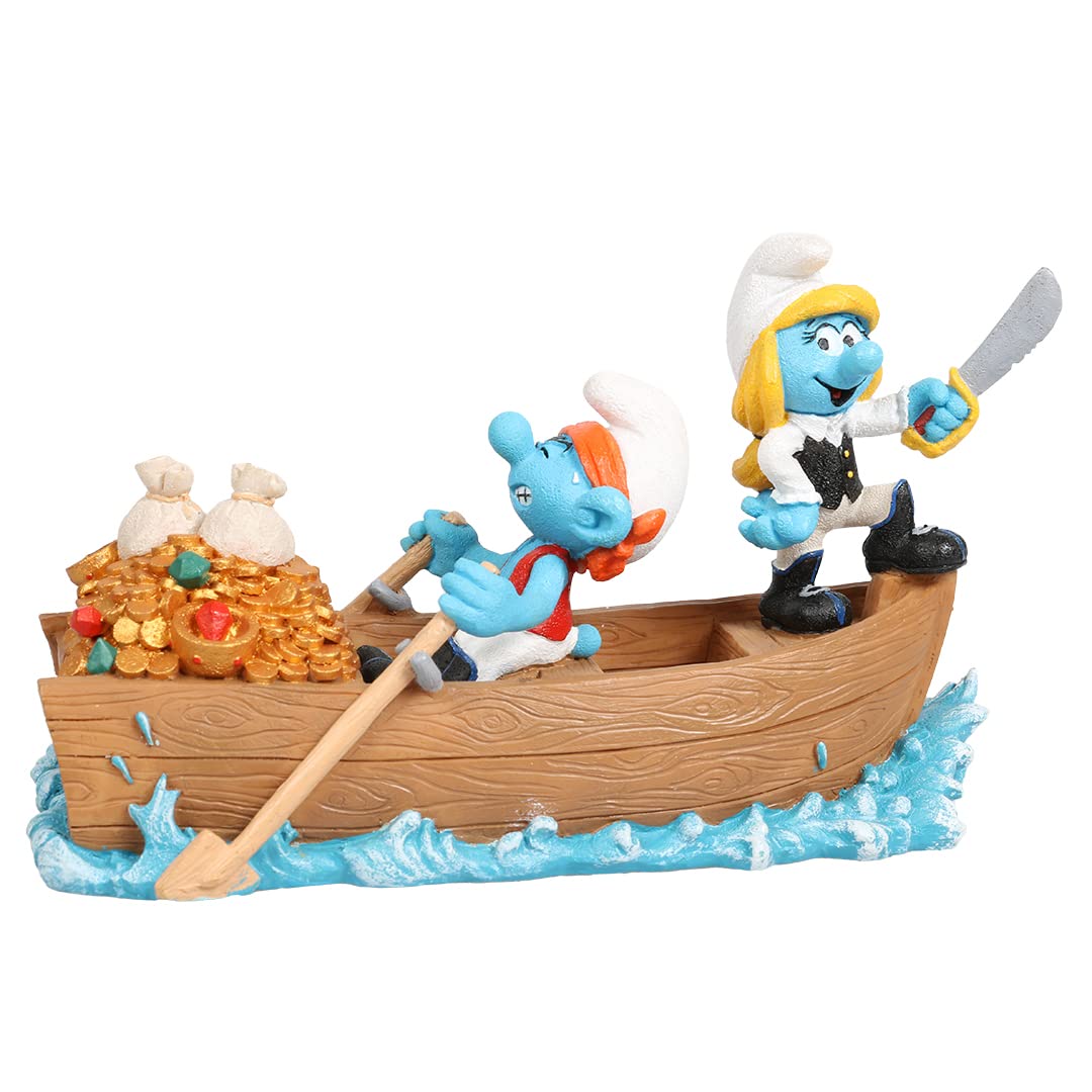 Aqua Della The Smurfs, Pirate Ship Figurine - For Display, Collectible Use, Imaginative Play - Aquarium, Pond Maintenance