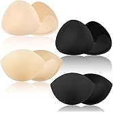 Trinkrittey 4 Pairs Sports Bra Pads Inserts, Small Size Bra Inserts Breast Enhancers Replacement Women's Push up Breast Pads for Swimsuit