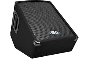 Seismic Audio - SA-10MT-PW - Powered 2-Way 10" Floor / Stage Monitor Wedge Style with Titanium Horn - 250 Watts RMS - PA/DJ Stage, Studio, Live Sound Active 10 Inch Monitor