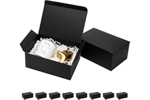 Mcfleet Black Gift Boxes with Lids 9x6x4 Inches 10 Pack Groomsmen Proposal Boxes Cardboard Gift Box for Presents, Craft Boxes for Christmas, Wedding, Graduation, Holiday, Birthday Gift Packaging