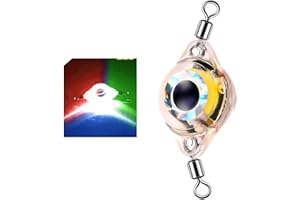 uikios Double Swivels LED Fishing Spoons Lure Underwater Flasher Trolling Saltwater Baits Competition Grade Fish Eye Fishing 