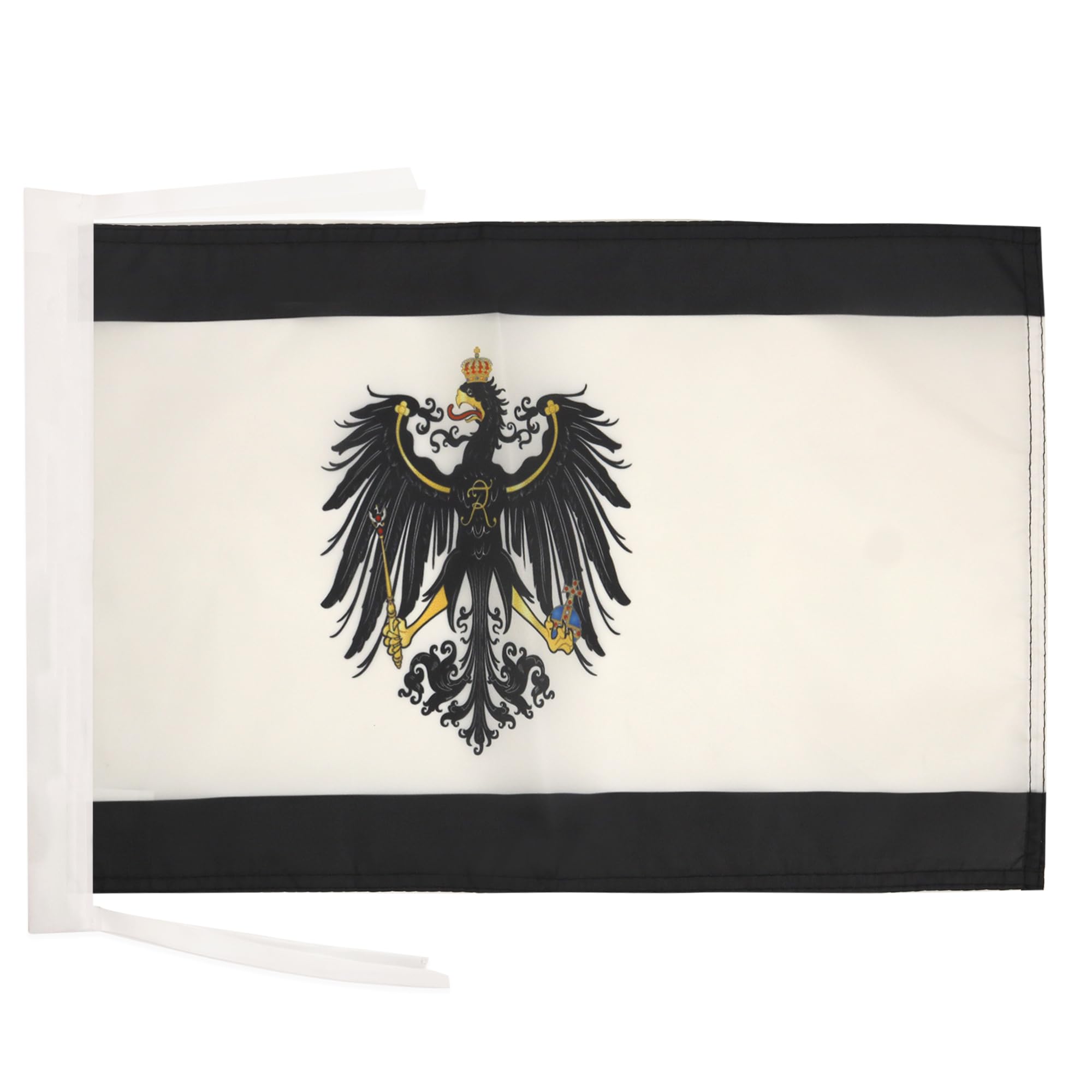 AZ FLAG - Kingdom of Prussia 1701-1918 Flag - 18'' x 12'' - 100% Polyester Prussian Small Banner with Two Cords - Fade Resistant - Vivid Colors - 18x12 in - 45x30 Cm