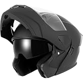 SPARK Adult Modular Flip-up Motorcycle Helmets for Men Women Dot Certified | Lightweight, Breathable, Dual Visor, Full Face, Fits Cruiser Naked Touring Scooter Moped Street Bike ADV ATV UTV Four Wheeler