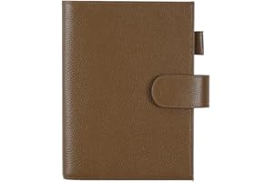 Moterm Leather Cover for Stalogy B6 - with Back Pocket, Pen Loop and Card Slots (Pebbled-Chocolate, B6+)