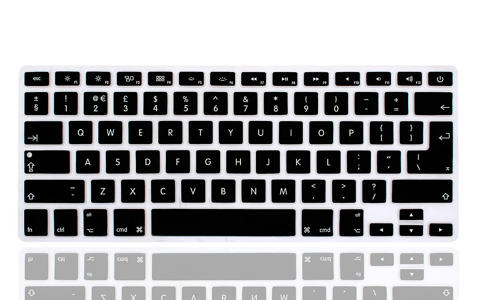 XHLWZR EU/UK/US English Language Silicone Keyboard Cover Skin for MacBook Pro 13" 15" 17" (2015 or Older Version),for MacBook Air 13" A1369/A1466,USA and European Layout Protective Skin