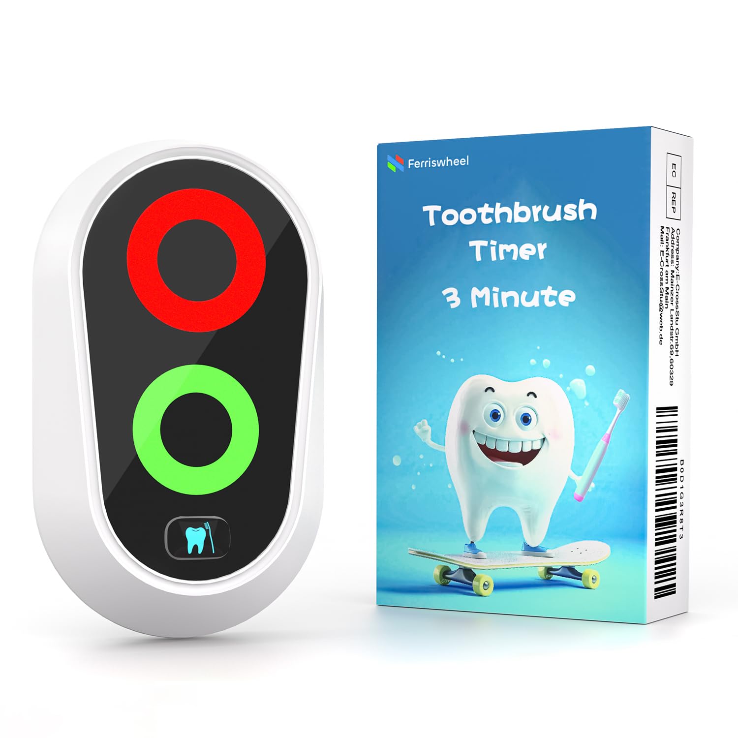 Photo 1 of Toothbrushing Timer for Kids 2 to 3 Minutes, Funny Novelty Gift for Kids Adults, Magnetic Waterproof Timer with Color Lights in Bathroom for Children Training Coach (White)