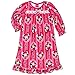 Minnie Mouse Little Girls Flannel Granny Gown Nightgown (8, Jewel Red/Pink)
