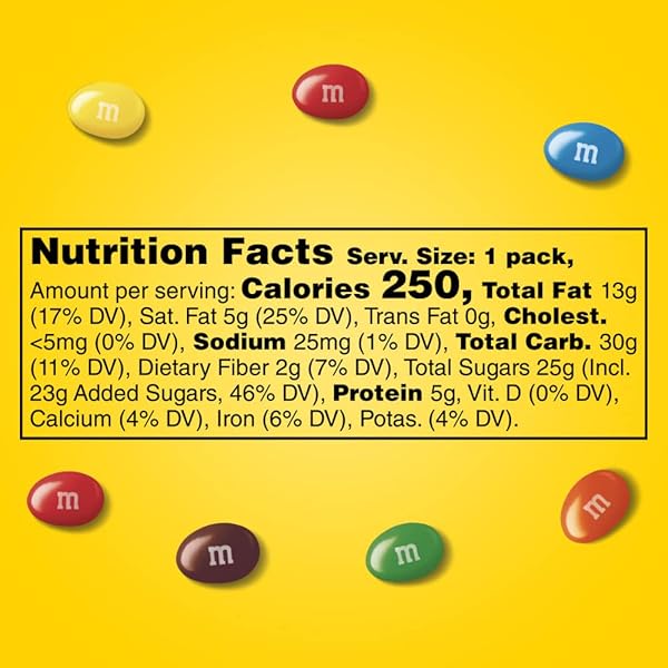 M&M’S PEANUT MILK CHOCOLATE CANDY, FULL SIZE, 1.74 OZ POUCH