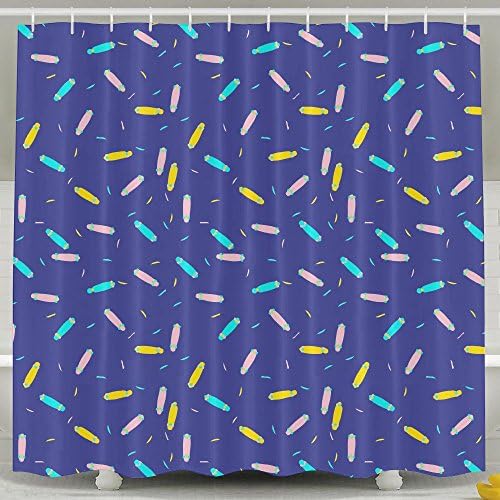Kawaii Boards Pattern Shower Curtain Fabric Bathroom Shower Curtain Set,72x60 Inch