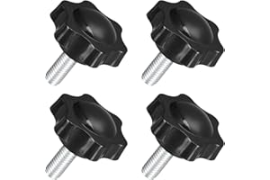 uxcell 4Pcs M8 x 20mm Star Knobs, Plastic Hex Shaped Clamping Knob Screw Hand Tightening Replacement Knob for Umbrella Base R
