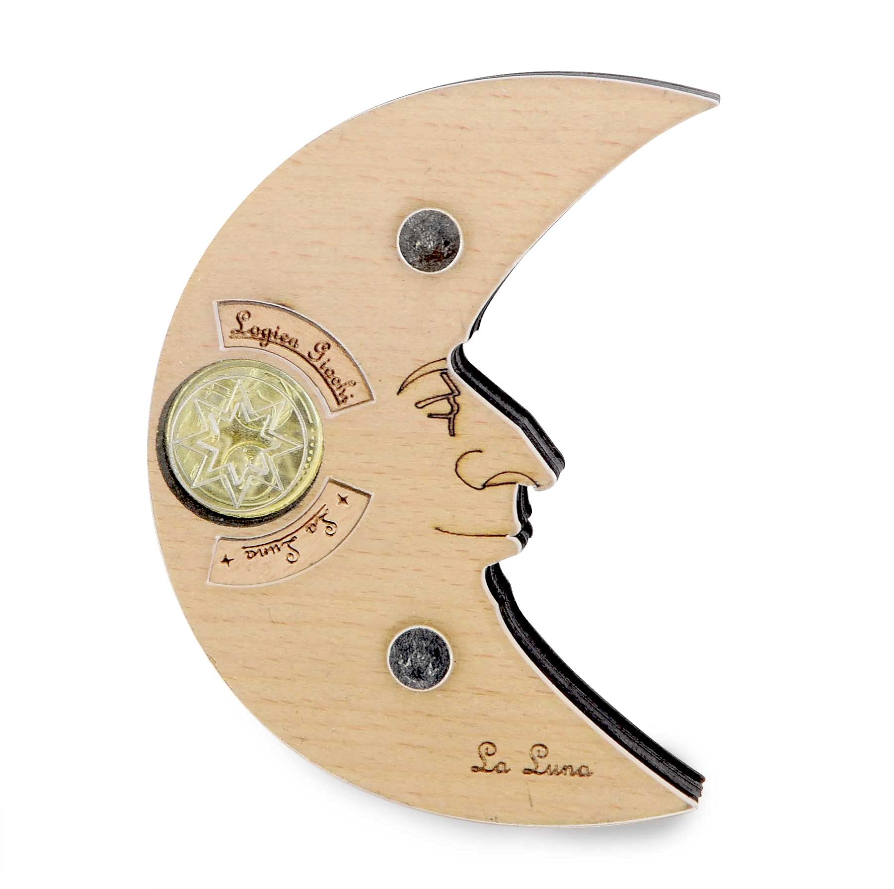Logica Puzzles Art.The Moon - Brain Teaser in Fine Wood - Difficulty 4/6 Extreme - Star Adventures Series