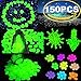 Outee 150 PCS Glow Pebbles Stones Glow in the Dark Stones Garden Decor Glow Gravel Stones for Garden Walkway, Man-made, Green
