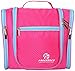 Hanging Toiletry Bag Extra Large Capacity | Premium Travel Organizer Bags For Men And Women | Durable Waterproof Nylon Bathroom, Shower, Makeup Bag For Toiletries, Cosmetics, Brushes, Shampoo (Pink)