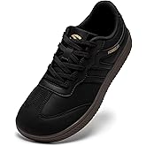 HOBIBEAR Barefoot Shoes Wide Casual Lace Up Retro Leather Fashion Sneakers for Women Men