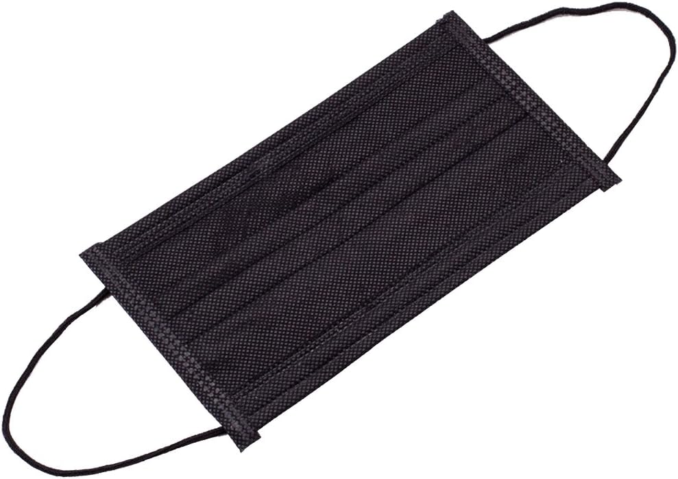 Wismart 50 pcs Disposable Earloop Face Mask, Filters Bacteria, Four Layer Activated Carbon Filter Face Masks (Black)