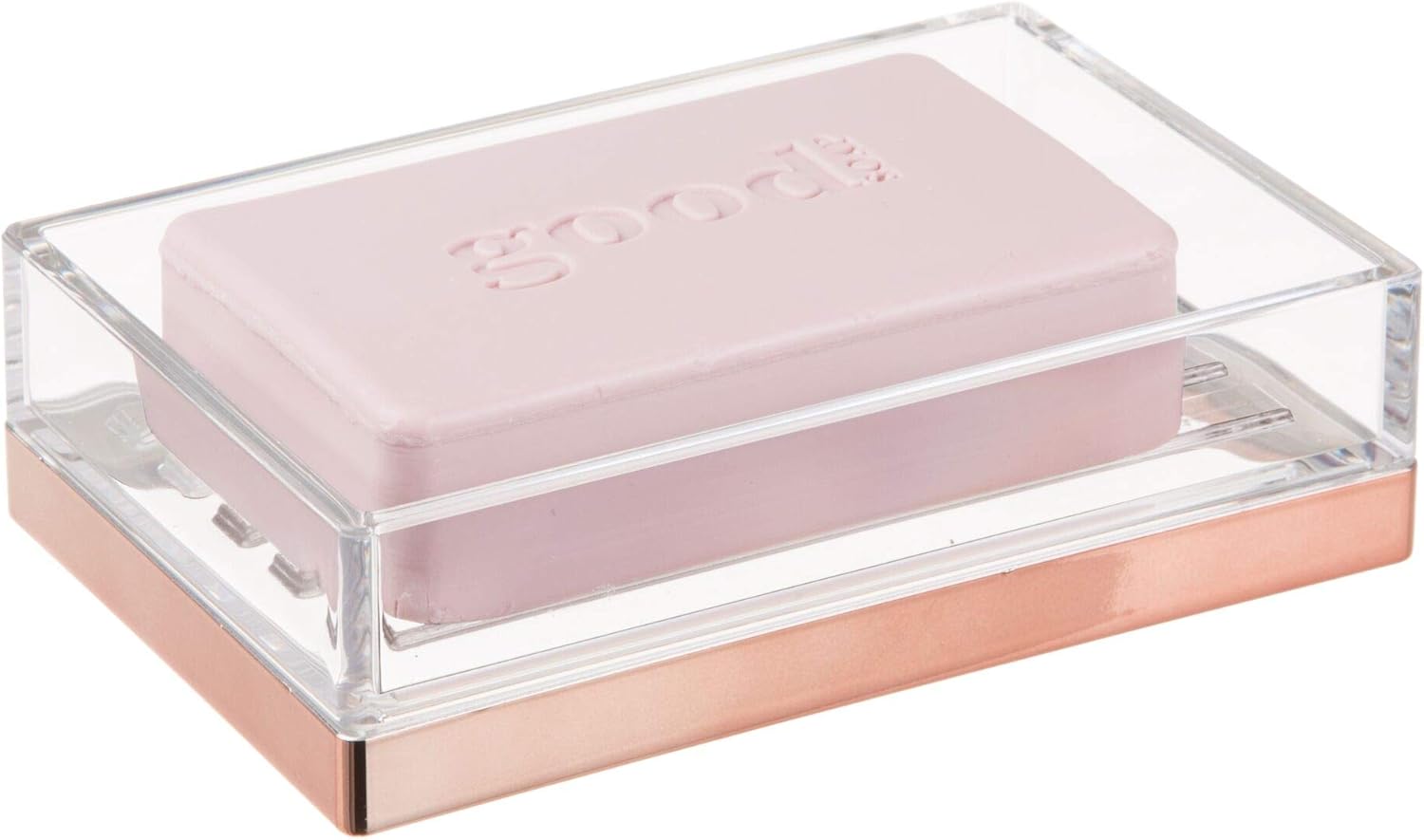 iDesign Plastic Soap Dish, Elegant Hand Soap Holder with Practical