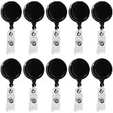10 Pack Retractable ID Badge Holder Badge Reels with Swivel Alligator Clip Bulk Pack Badge Holders by Premium Badges