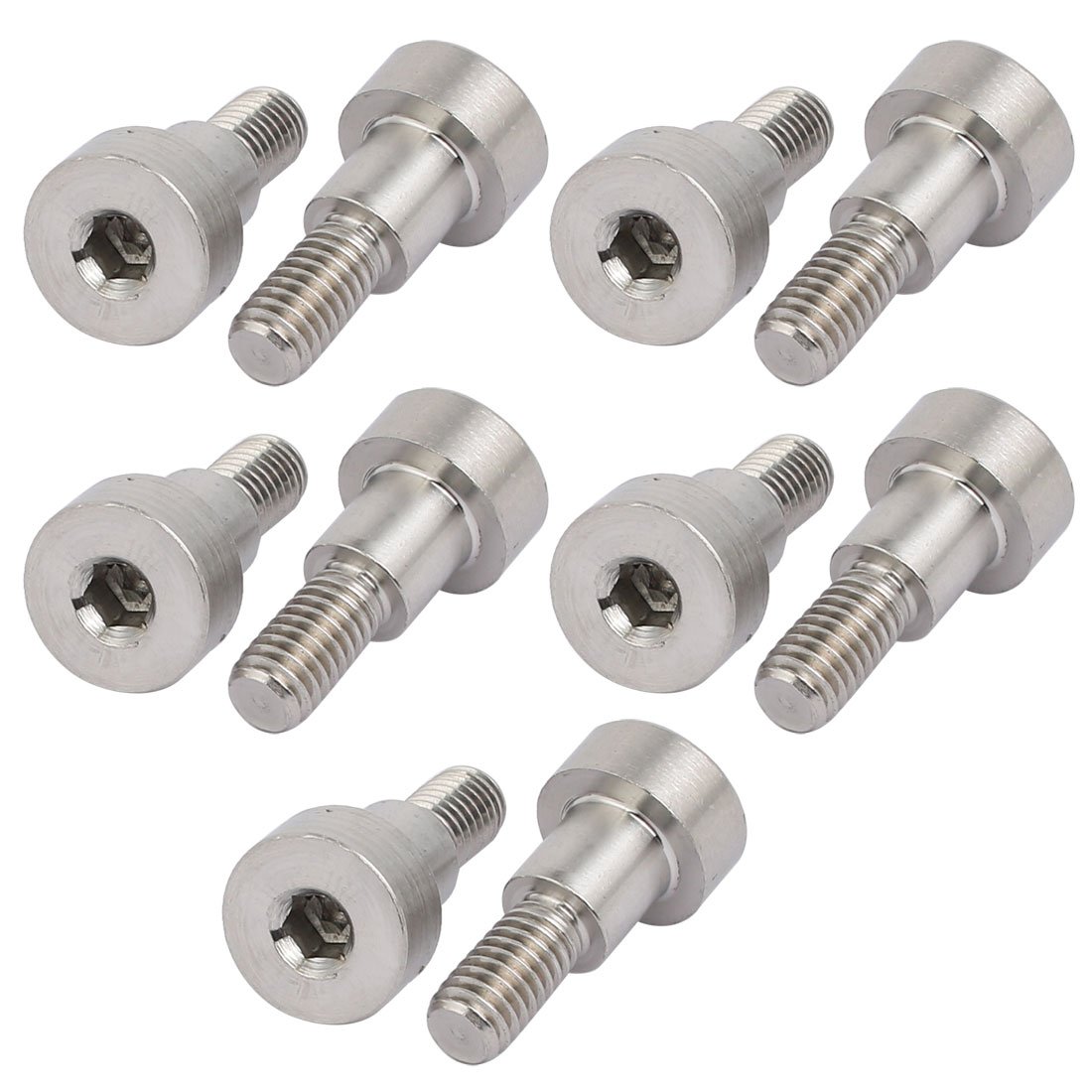 Sourcingmap 10pcs 304 Stainless Steel Hex Socket Shoulder Bolt 8mm Shoulder Dia 8mm Shoulder Length M6 Thread — image 1