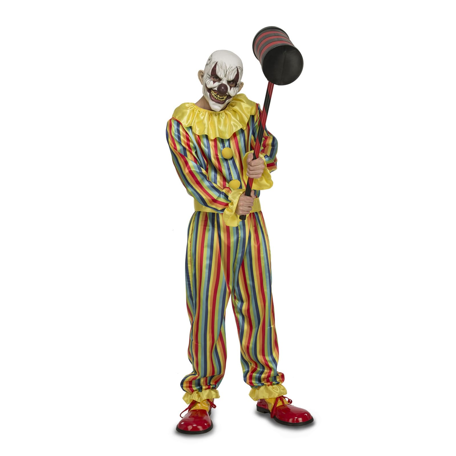 viving - Prank Clown Jumpsuit, Belt and Mask Size XXXL, Multicolor (1)