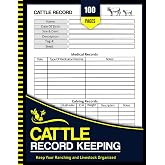 Cattle Record Keeping Book: Cattle Record Keeping Cow Calf Log Book | Cattle Breeding, Calving, and Livestock Record Keeping Book | Cow Income &amp; Expense Ledger Immunizations Book