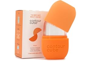 Contour Cube Original - Ice Roller for Sculpting & De-Puffing - Face Ice Roller & Massager with BPA-Free Silicone - Ice Mold for Face - Skin Care Tools for Daily Skincare (180ml) - Peach