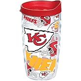 Tervis Made in USA Double Walled NFL Kansas City Chiefs Insulated Tumbler Cup Keeps Drinks Cold & Hot, 10oz Wavy, All Over