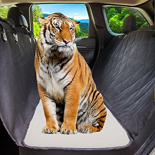 Dog Car Seat Cover Hair Free Rear Bench, Convertible Black Hammock Shaped Comfort Accessory for Cars, SUVs & Trucks. Waterproof, Nonslip, Washable Pet Backseat Protector, Pets Blanket & Bag (Best Suv For Comfort)